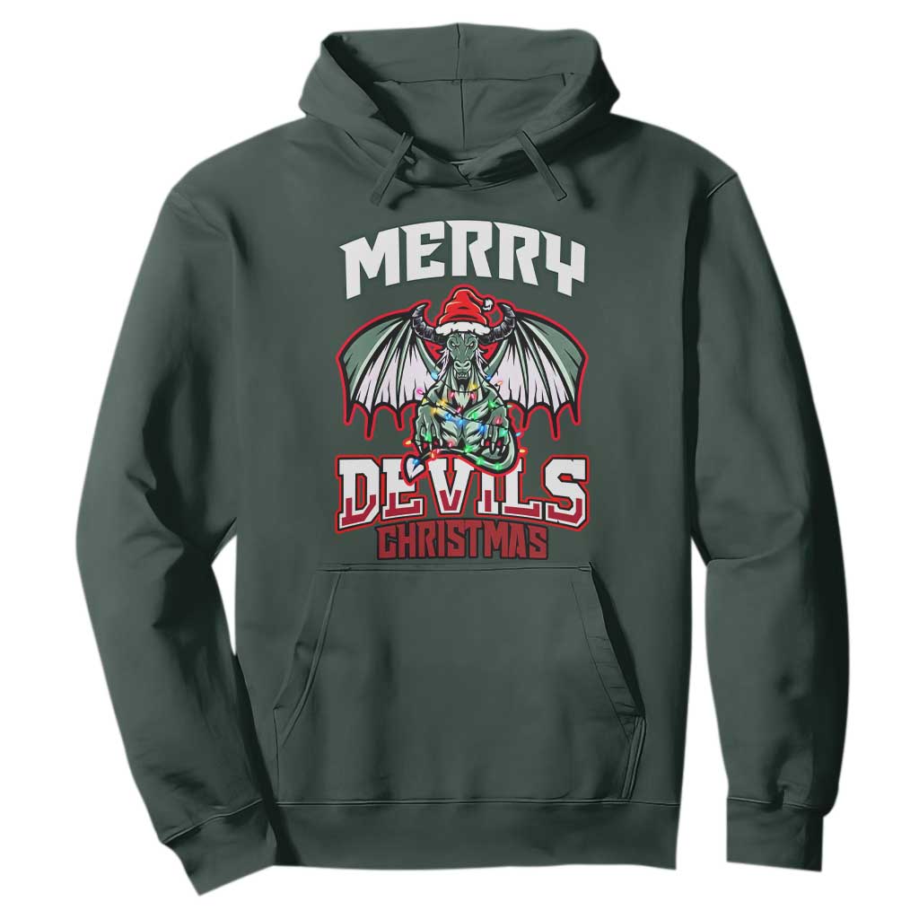 Jersey Devil Hoodie Merry Devils Christmas Cryptid Gift TS12 Dark Forest Green Print Your Wear