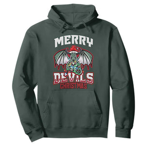 Jersey Devil Hoodie Merry Devils Christmas Cryptid Gift TS12 Dark Forest Green Print Your Wear
