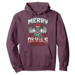 Jersey Devil Hoodie Merry Devils Christmas Cryptid Gift TS12 Maroon Print Your Wear