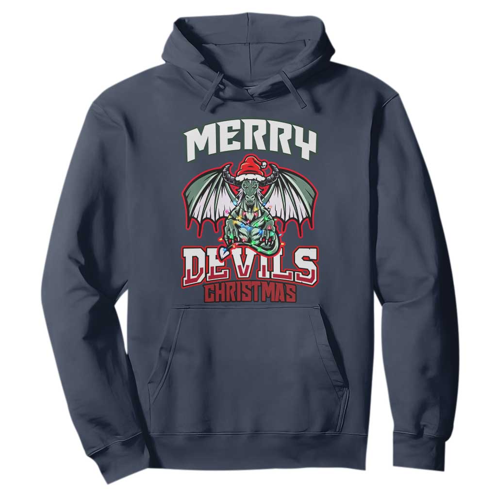 Jersey Devil Hoodie Merry Devils Christmas Cryptid Gift TS12 Navy Print Your Wear
