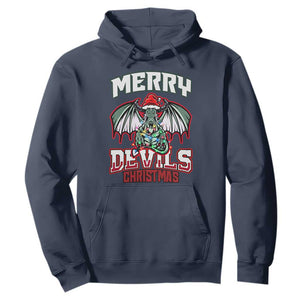 Jersey Devil Hoodie Merry Devils Christmas Cryptid Gift TS12 Navy Print Your Wear