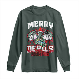 Jersey Devil Long Sleeve Shirt Merry Devils Christmas Cryptid Gift TS12 Dark Forest Green Print Your Wear