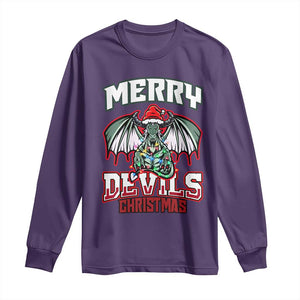 Jersey Devil Long Sleeve Shirt Merry Devils Christmas Cryptid Gift TS12 Purple Print Your Wear