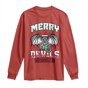 Jersey Devil Long Sleeve Shirt Merry Devils Christmas Cryptid Gift TS12 Red Print Your Wear