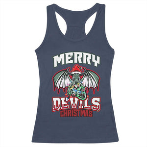 Jersey Devil Racerback Tank Top Merry Devils Christmas Cryptid Gift TS12 Navy Print Your Wear