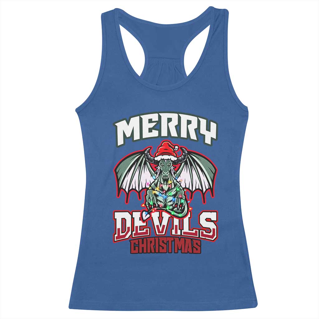Jersey Devil Racerback Tank Top Merry Devils Christmas Cryptid Gift TS12 Royal Blue Print Your Wear