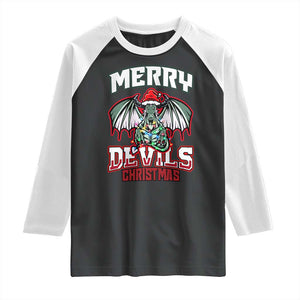 Jersey Devil Raglan Shirt Merry Devils Christmas Cryptid Gift TS12 Black White Print Your Wear