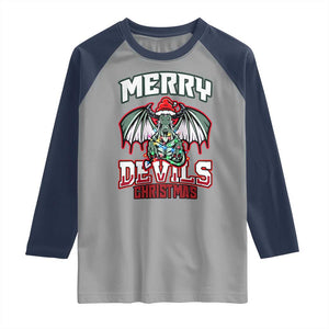Jersey Devil Raglan Shirt Merry Devils Christmas Cryptid Gift TS12 Sport Gray Navy Print Your Wear