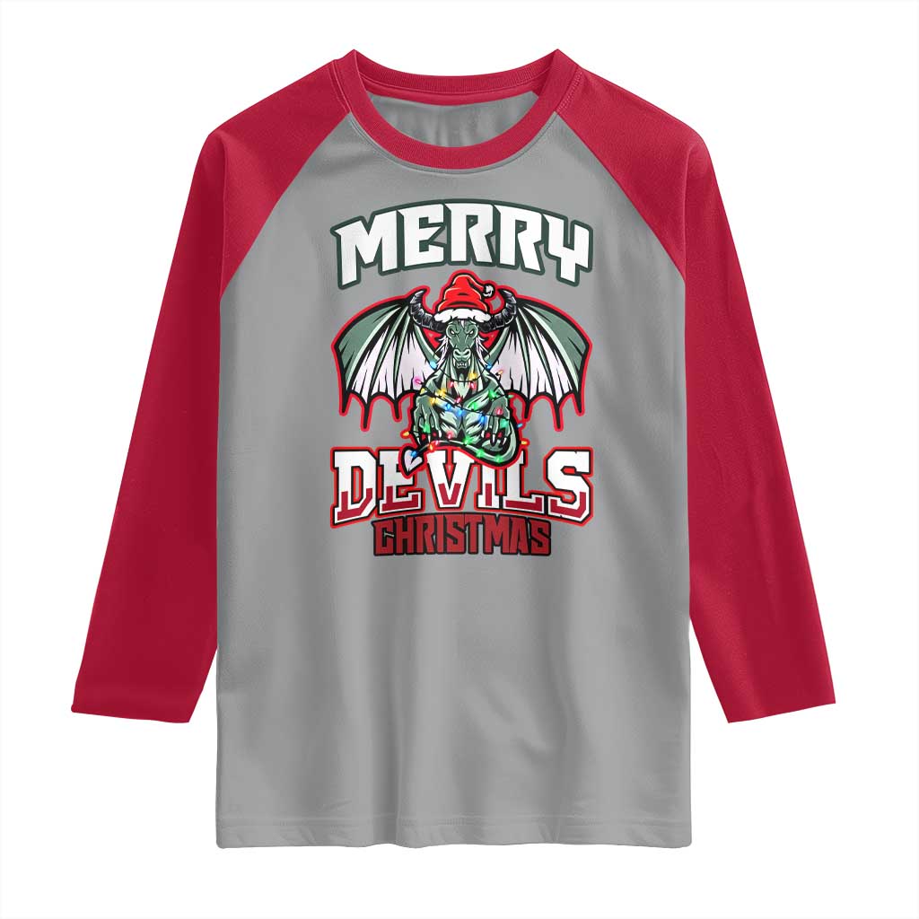 Jersey Devil Raglan Shirt Merry Devils Christmas Cryptid Gift TS12 Sport Gray Red Print Your Wear