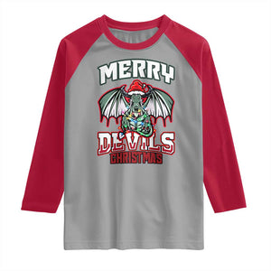 Jersey Devil Raglan Shirt Merry Devils Christmas Cryptid Gift TS12 Sport Gray Red Print Your Wear