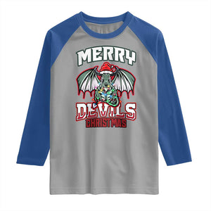 Jersey Devil Raglan Shirt Merry Devils Christmas Cryptid Gift TS12 Sport Gray Royal Print Your Wear