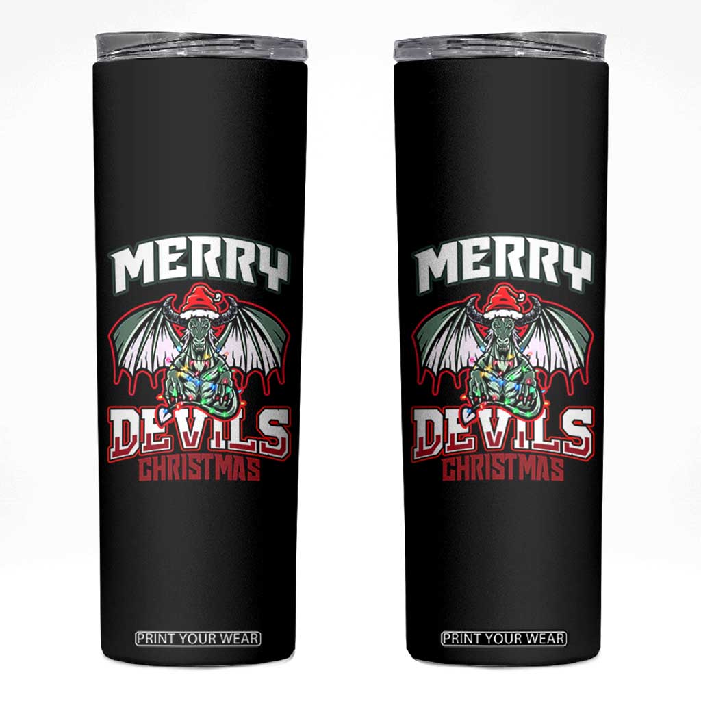 Jersey Devil Skinny Tumbler Merry Devils Christmas Cryptid Gift TS12 Black Print Your Wear