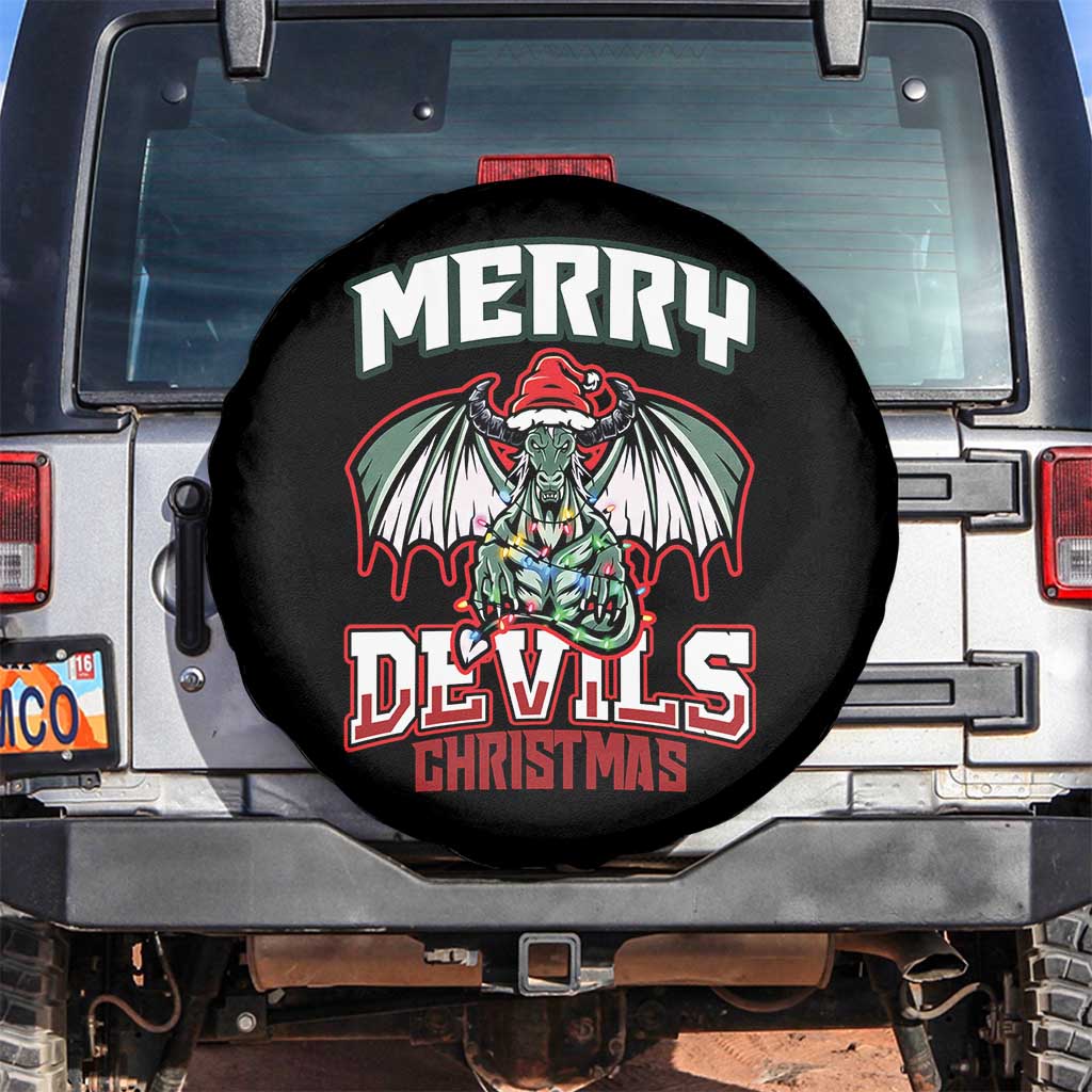 Jersey Devil Spare Tire Cover Merry Devils Christmas Cryptid Gift TS12 No hole Black Print Your Wear