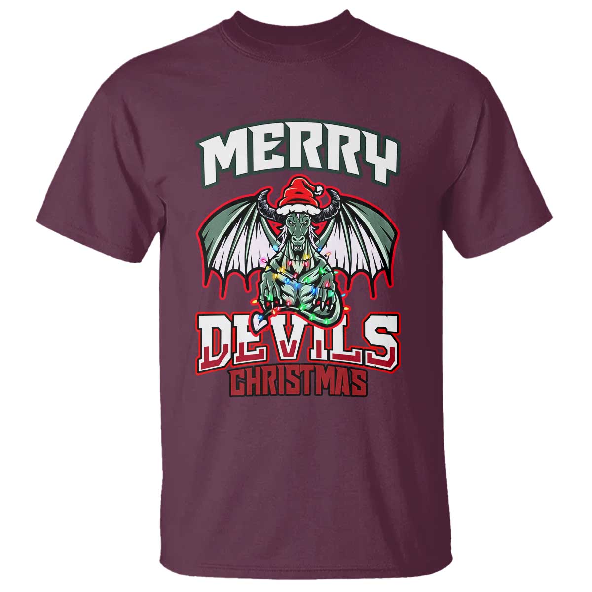 Jersey Devil T Shirt Merry Devils Christmas Cryptid Gift TS12 Maroon Print Your Wear
