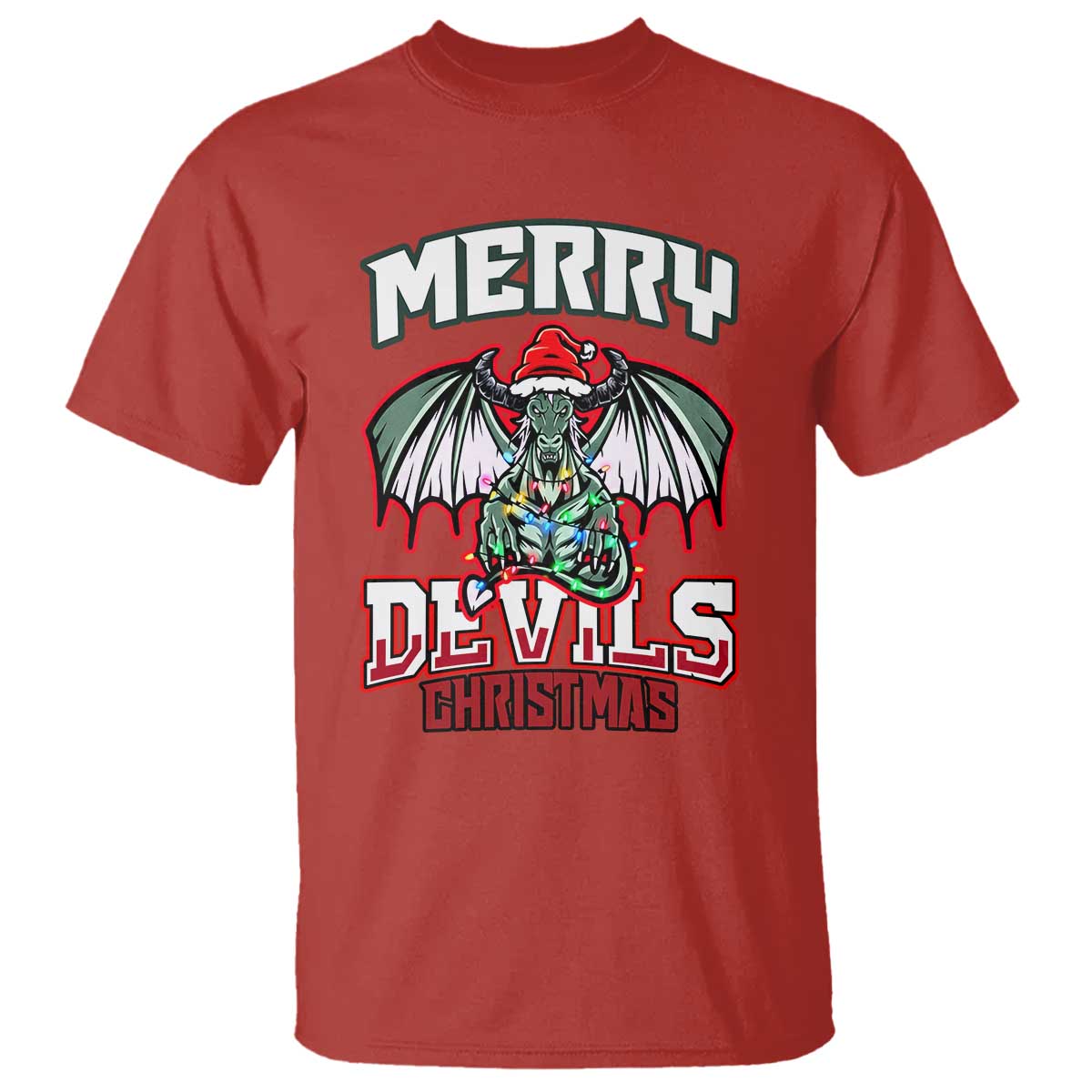 Jersey Devil T Shirt Merry Devils Christmas Cryptid Gift TS12 Red Print Your Wear