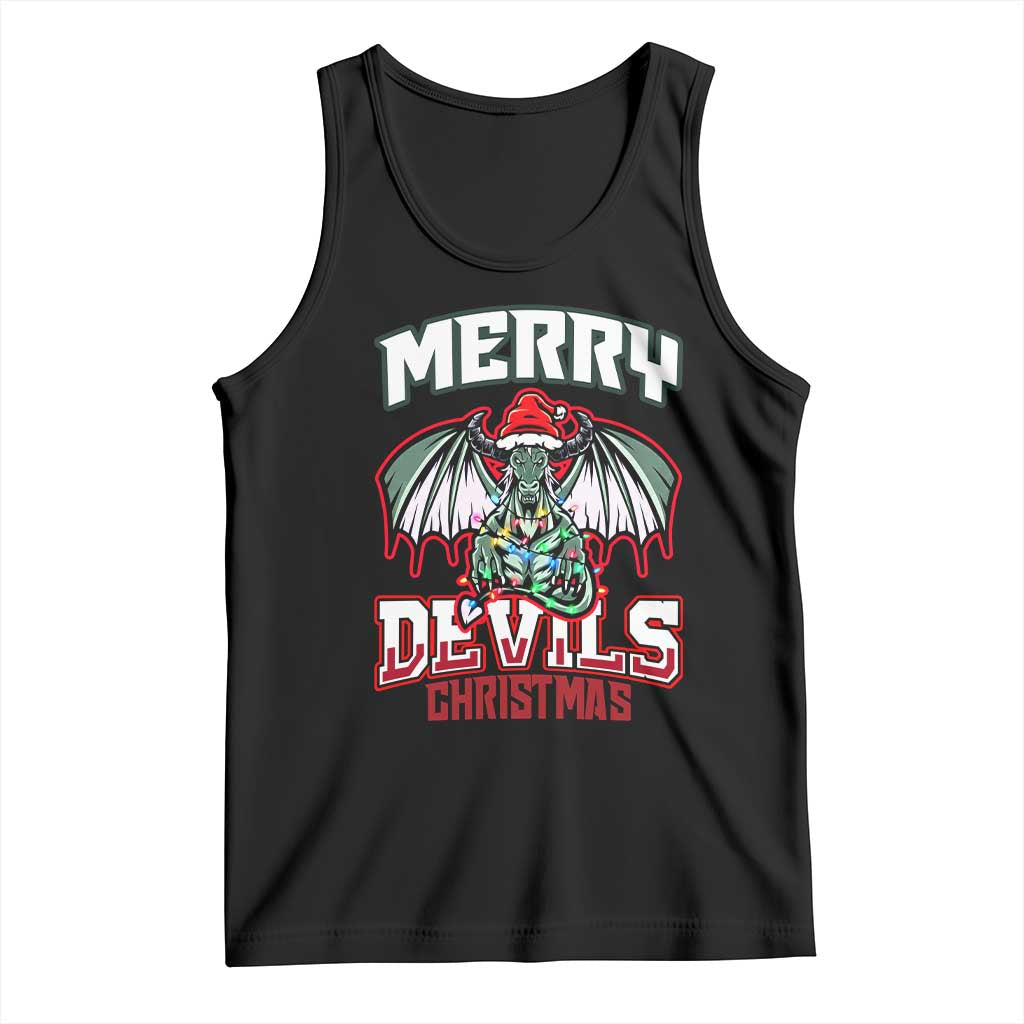 Jersey Devil Tank Top Merry Devils Christmas Cryptid Gift TS12 Black Print Your Wear