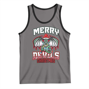Jersey Devil Tank Top Merry Devils Christmas Cryptid Gift TS12 Deep Heather Black Print Your Wear