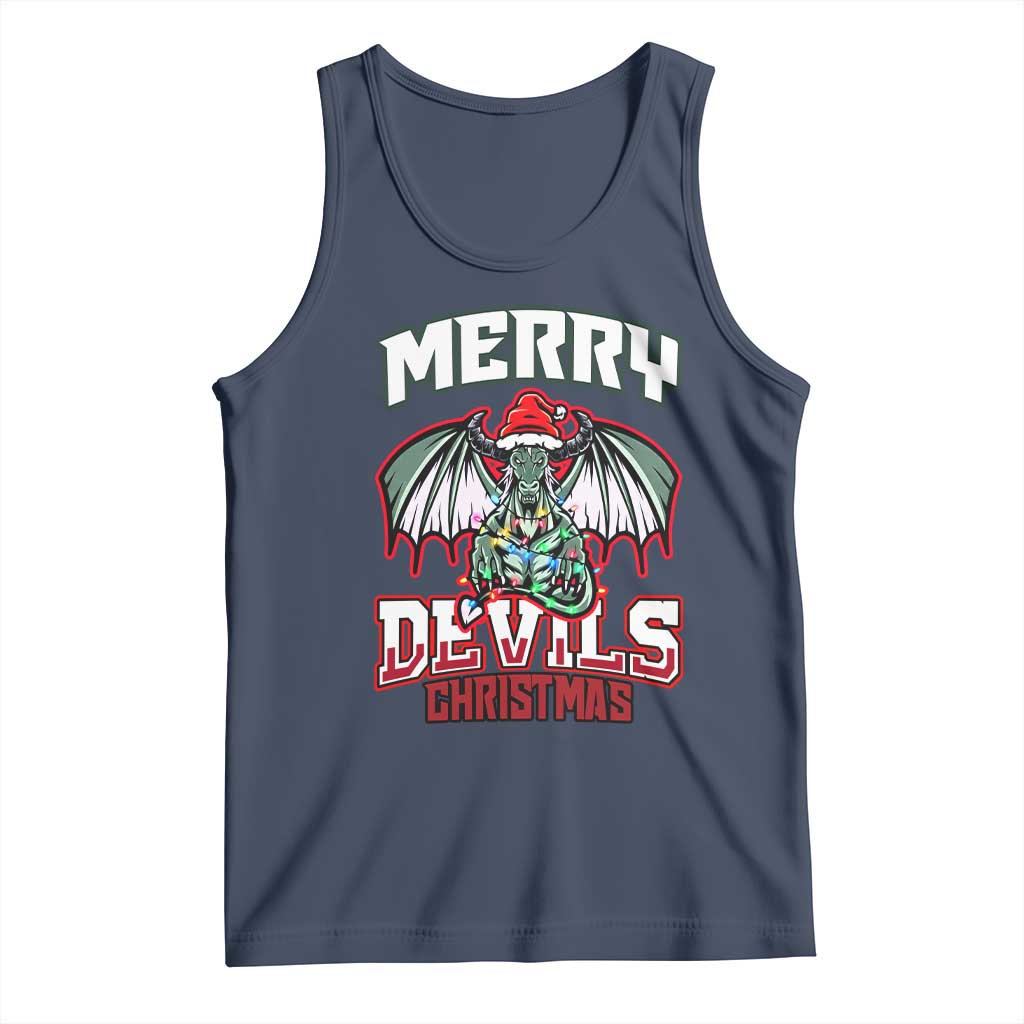 Jersey Devil Tank Top Merry Devils Christmas Cryptid Gift TS12 Navy Print Your Wear