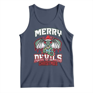Jersey Devil Tank Top Merry Devils Christmas Cryptid Gift TS12 Navy Print Your Wear