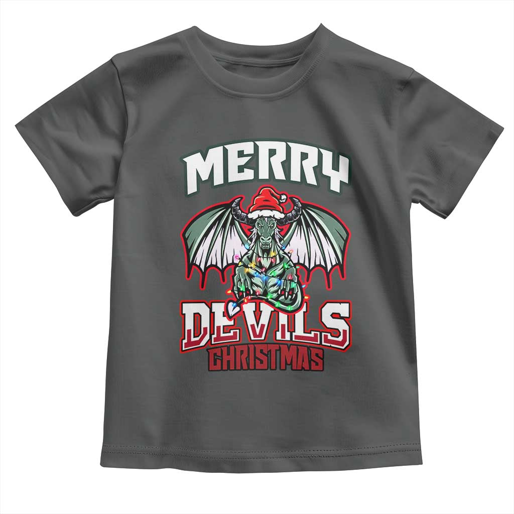 Jersey Devil Toddler T Shirt Merry Devils Christmas Cryptid Gift TS12 Dark Heather Print Your Wear