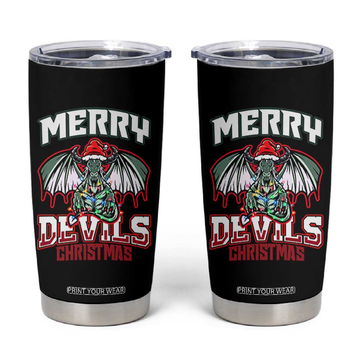 Jersey Devil Tumbler Cup Merry Devils Christmas Cryptid Gift TS12 Black Print Your Wear