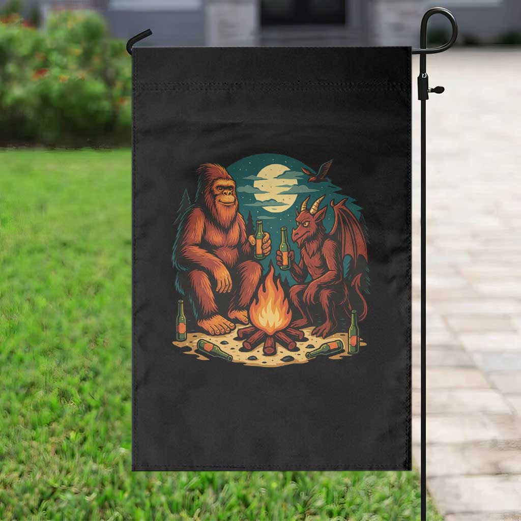 Funny Bigfoot And Jersey Devil Camping Cryptid Gift Garden Flag TS12 Print Your Wear