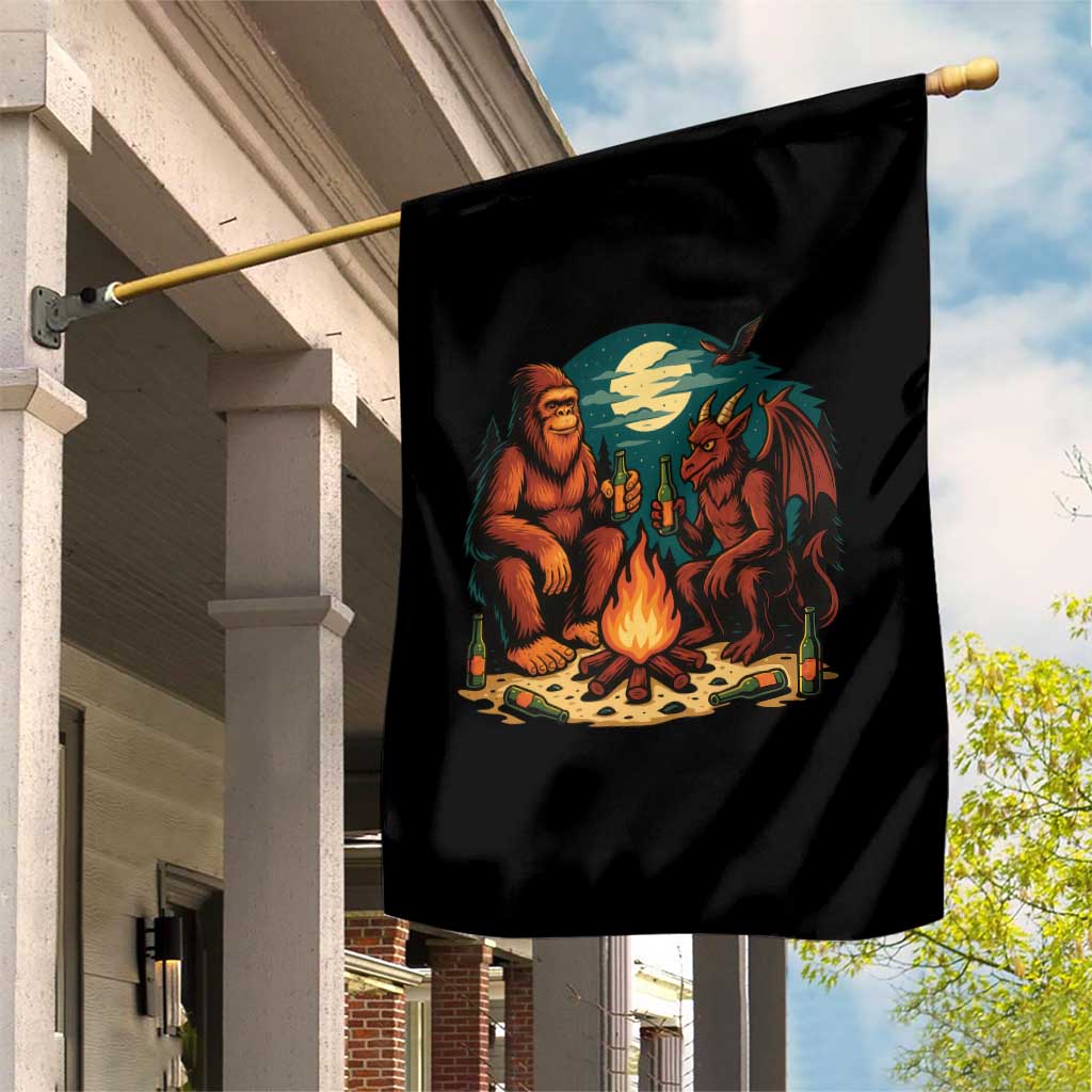 Funny Bigfoot And Jersey Devil Camping Cryptid Gift Garden Flag TS12 Print Your Wear