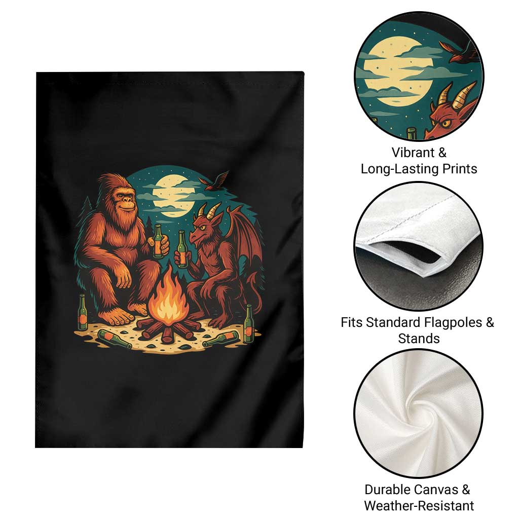 Funny Bigfoot And Jersey Devil Camping Cryptid Gift Garden Flag TS12 Print Your Wear