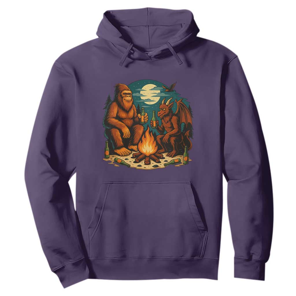 Funny Bigfoot And Jersey Devil Camping Cryptid Gift Hoodie TS12 Purple Print Your Wear