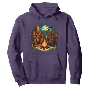 Funny Bigfoot And Jersey Devil Camping Cryptid Gift Hoodie TS12 Purple Print Your Wear