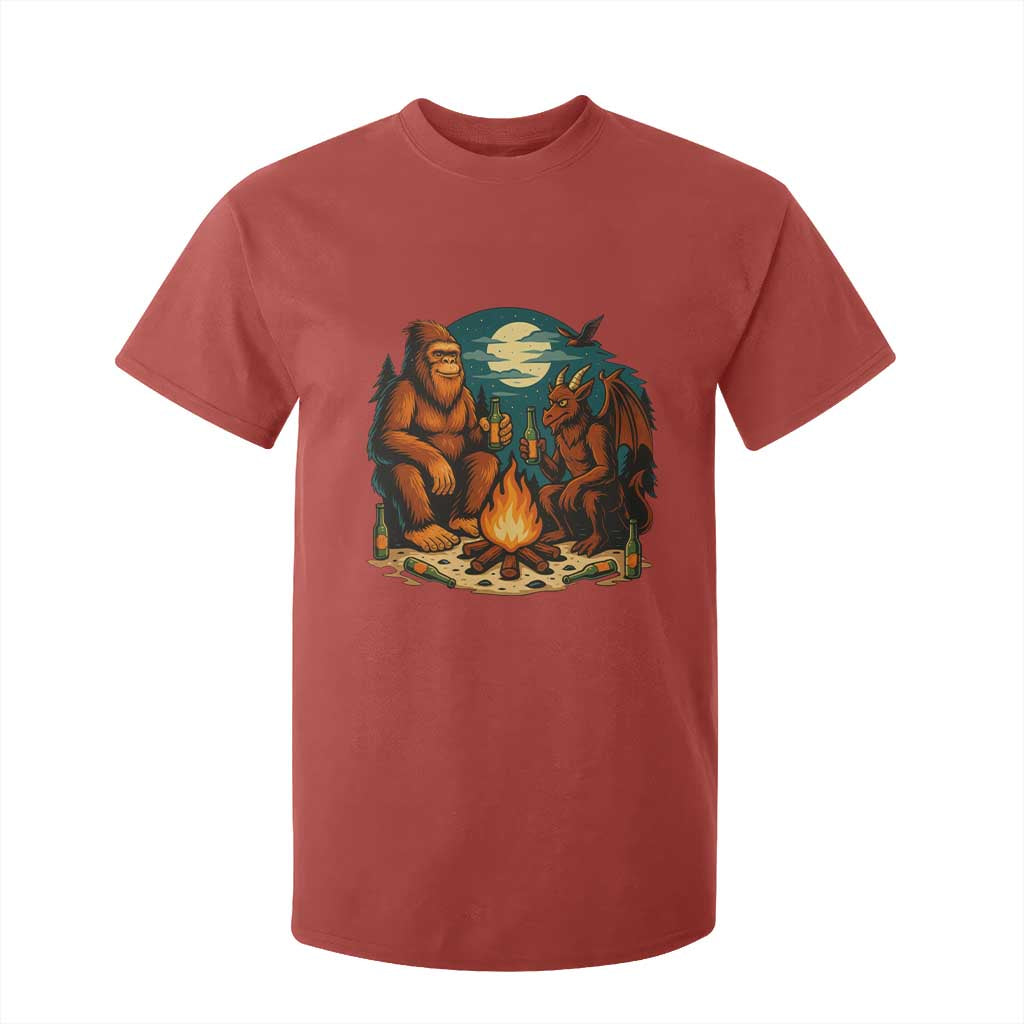Funny Bigfoot And Jersey Devil Camping Cryptid Gift T Shirt For Kid TS12 Red Print Your Wear