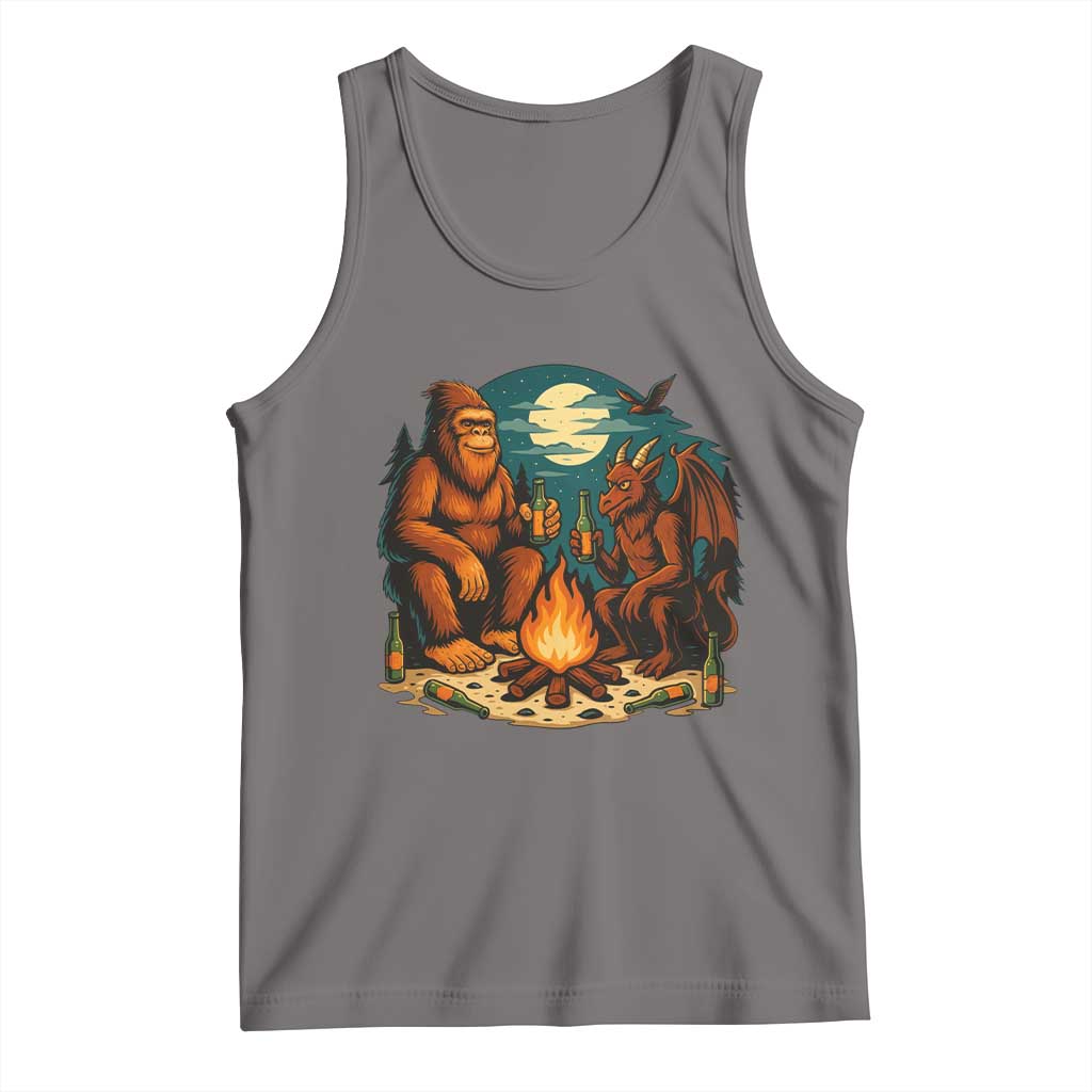 Funny Bigfoot And Jersey Devil Camping Cryptid Gift Tank Top TS12 Deep Heather Print Your Wear