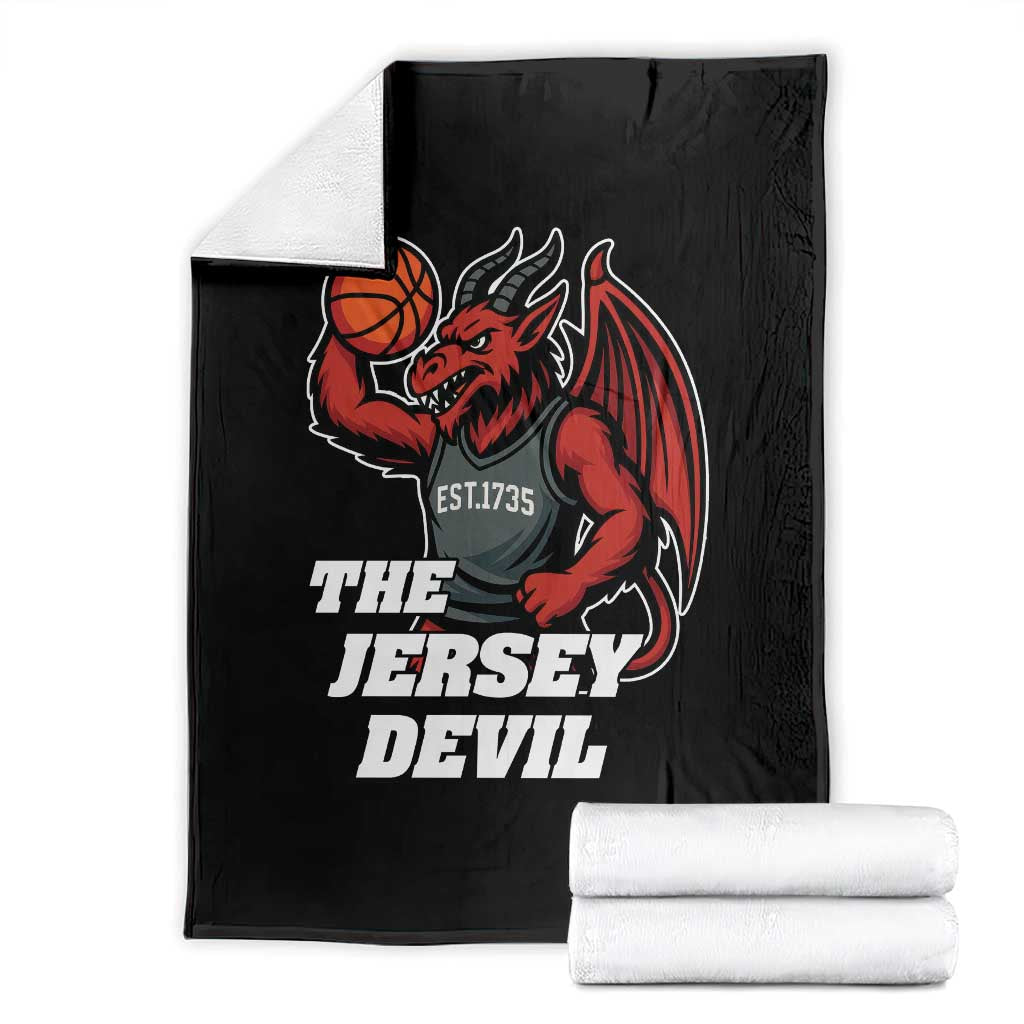 Funny Cryptid Sports Throw Blanket Jersey Devil Playing Basketball TS12 Black Print Your Wear
