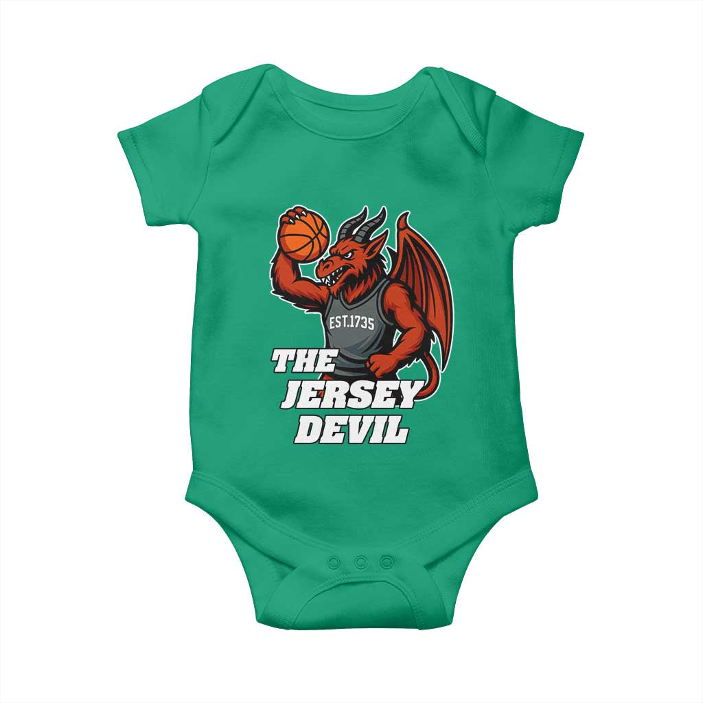 Funny Cryptid Sports Baby Onesie Jersey Devil Playing Basketball TS12 Irish Green Print Your Wear