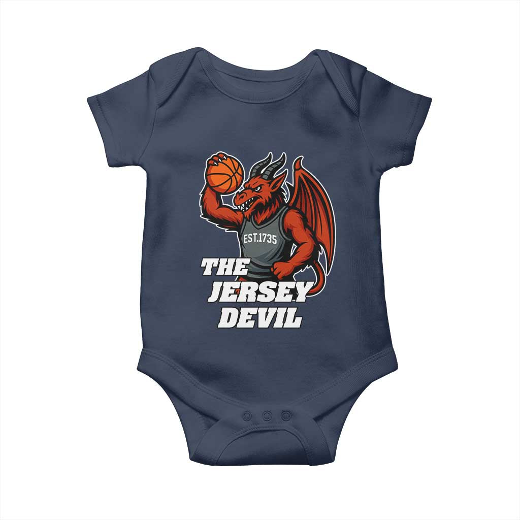 Funny Cryptid Sports Baby Onesie Jersey Devil Playing Basketball TS12 Navy Print Your Wear