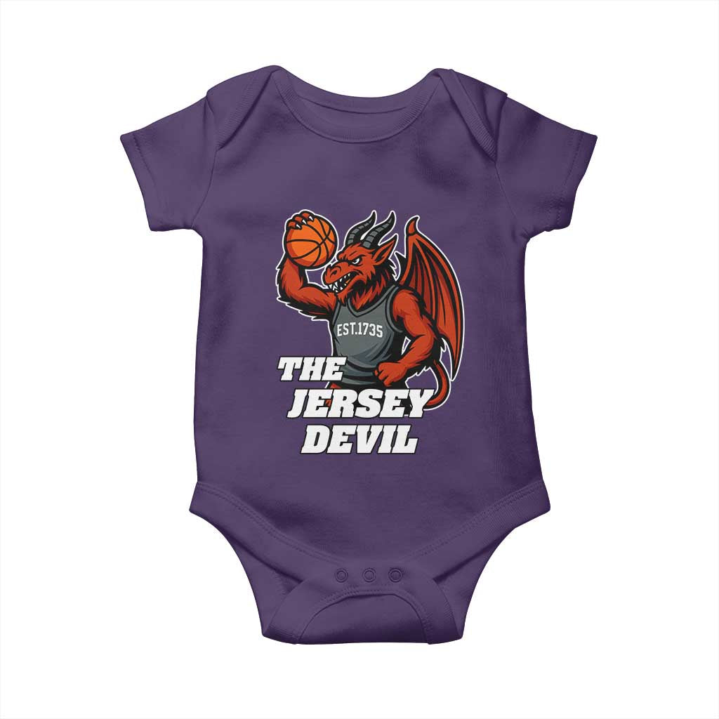 Funny Cryptid Sports Baby Onesie Jersey Devil Playing Basketball TS12 Purple Print Your Wear