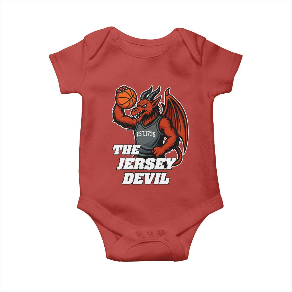 Funny Cryptid Sports Baby Onesie Jersey Devil Playing Basketball TS12 Red Print Your Wear