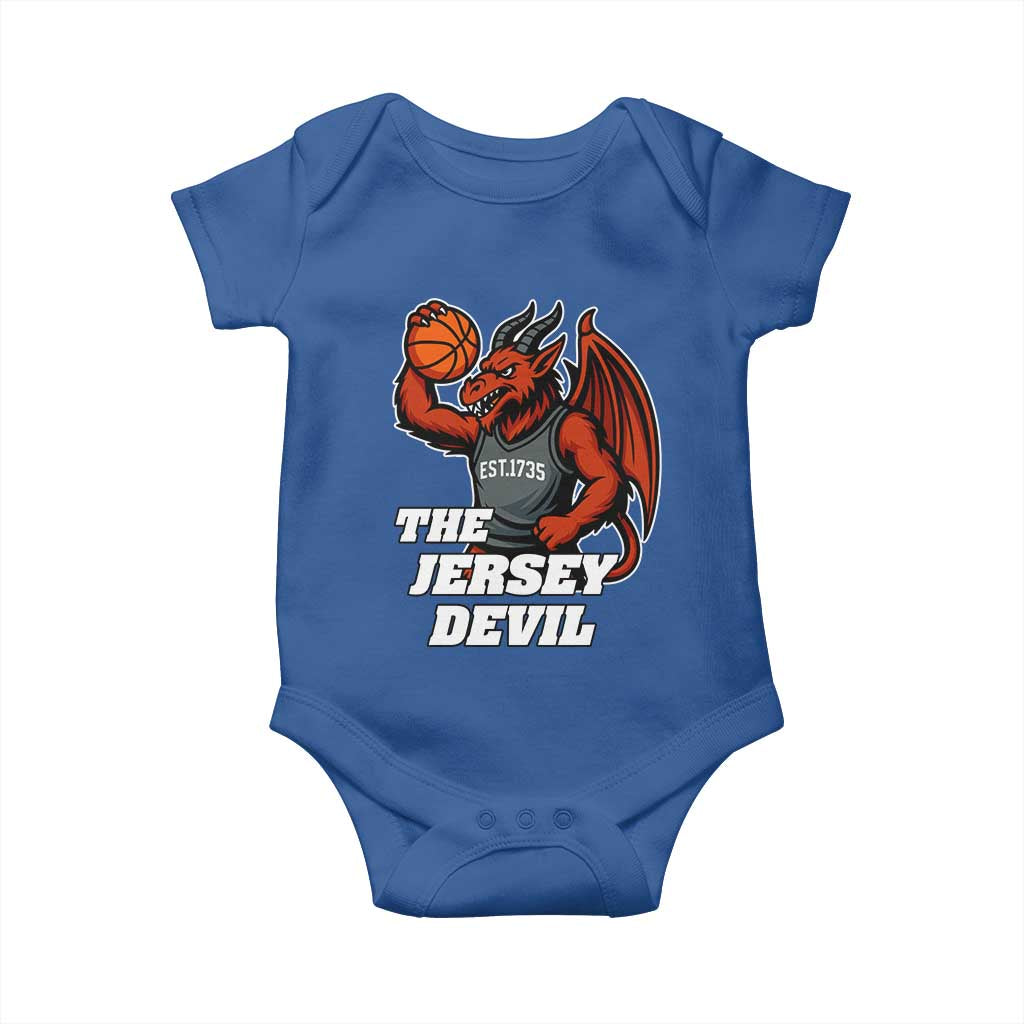 Funny Cryptid Sports Baby Onesie Jersey Devil Playing Basketball TS12 Royal Blue Print Your Wear