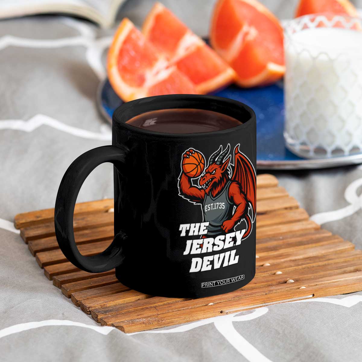 Funny Cryptid Sports Coffee Mug Jersey Devil Playing Basketball TS12 Print Your Wear