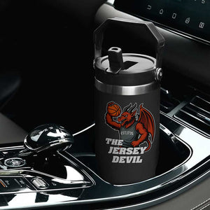 Funny Cryptid Sports Flip Straw Tumbler Jersey Devil Playing Basketball TS12 Print Your Wear