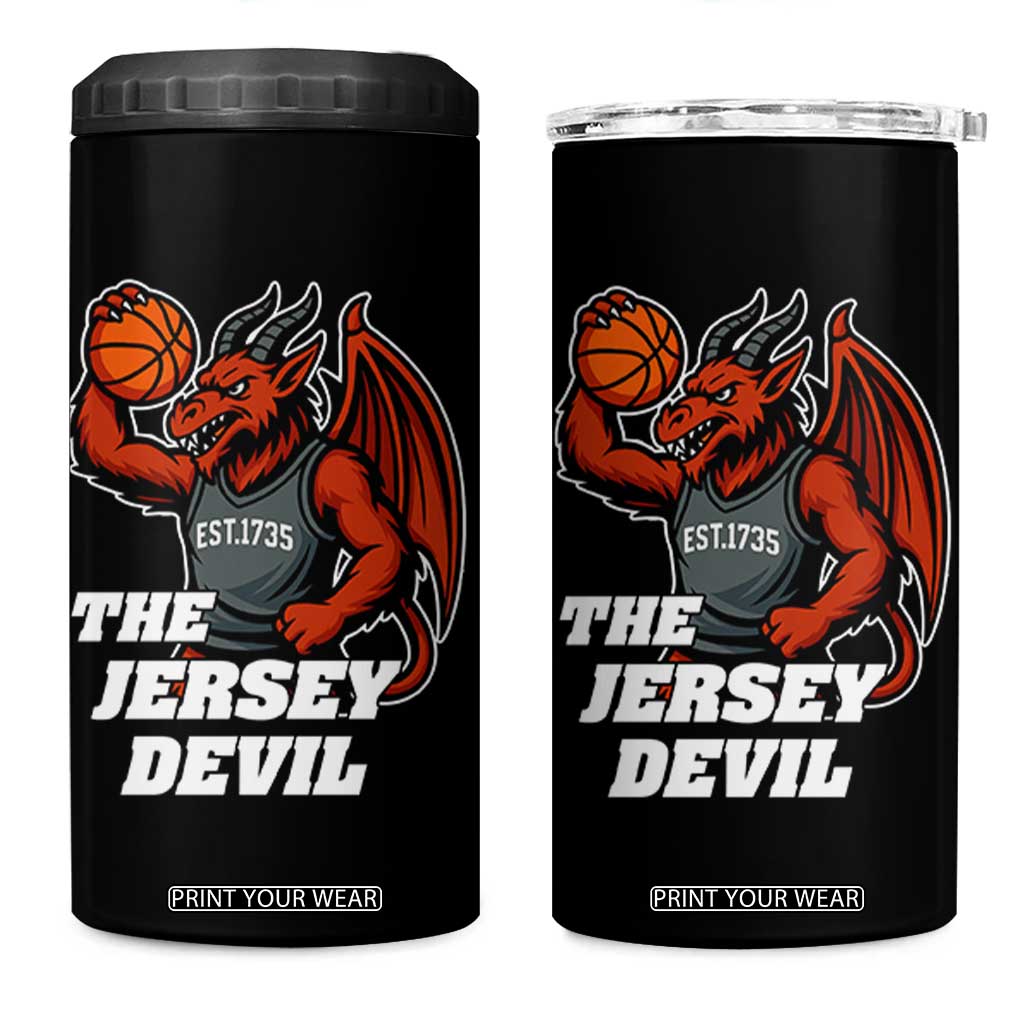 Funny Cryptid Sports 4 in 1 Can Cooler Tumbler Jersey Devil Playing Basketball TS12 One Size: 16 oz Black Print Your Wear