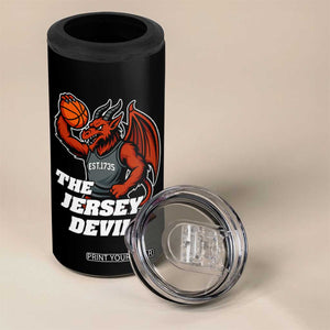 Funny Cryptid Sports 4 in 1 Can Cooler Tumbler Jersey Devil Playing Basketball TS12 Print Your Wear