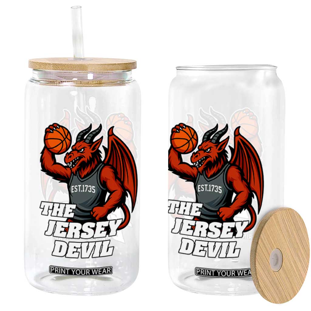 Funny Cryptid Sports Glass Can Jersey Devil Playing Basketball TS12 Print Your Wear
