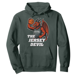 Funny Cryptid Sports Hoodie Jersey Devil Playing Basketball TS12 Dark Forest Green Print Your Wear