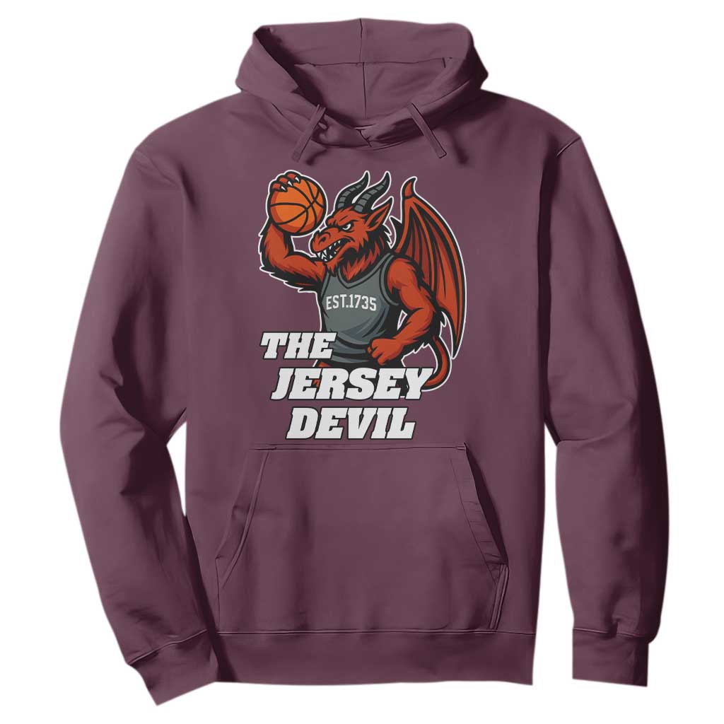 Funny Cryptid Sports Hoodie Jersey Devil Playing Basketball TS12 Maroon Print Your Wear