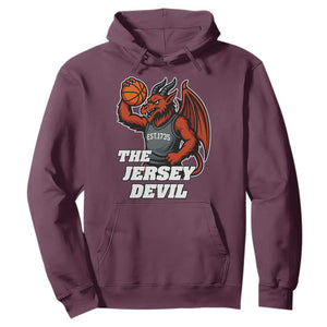 Funny Cryptid Sports Hoodie Jersey Devil Playing Basketball TS12 Maroon Print Your Wear
