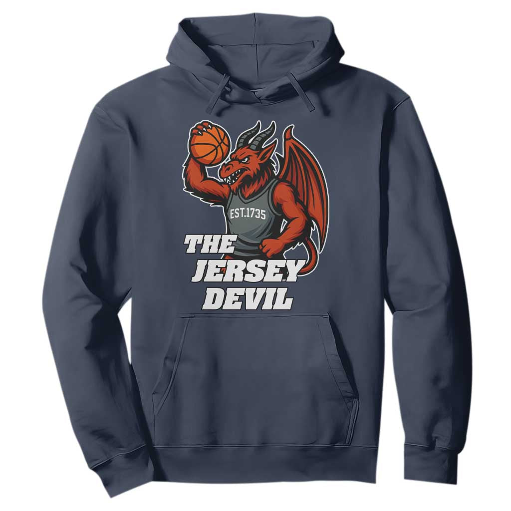 Funny Cryptid Sports Hoodie Jersey Devil Playing Basketball TS12 Navy Print Your Wear
