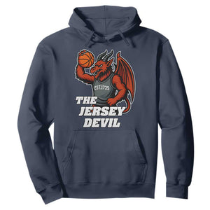 Funny Cryptid Sports Hoodie Jersey Devil Playing Basketball TS12 Navy Print Your Wear
