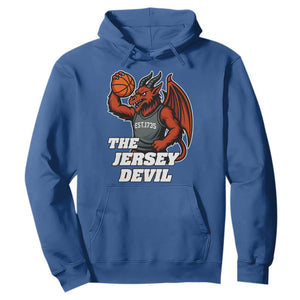 Funny Cryptid Sports Hoodie Jersey Devil Playing Basketball TS12 Royal Blue Print Your Wear