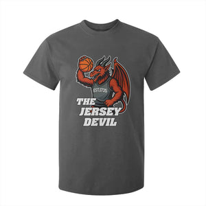 Funny Cryptid Sports T Shirt For Kid Jersey Devil Playing Basketball TS12 Dark Heather Print Your Wear
